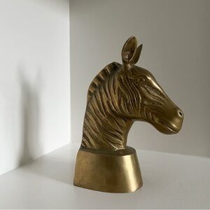 Brass Zebra Bookend